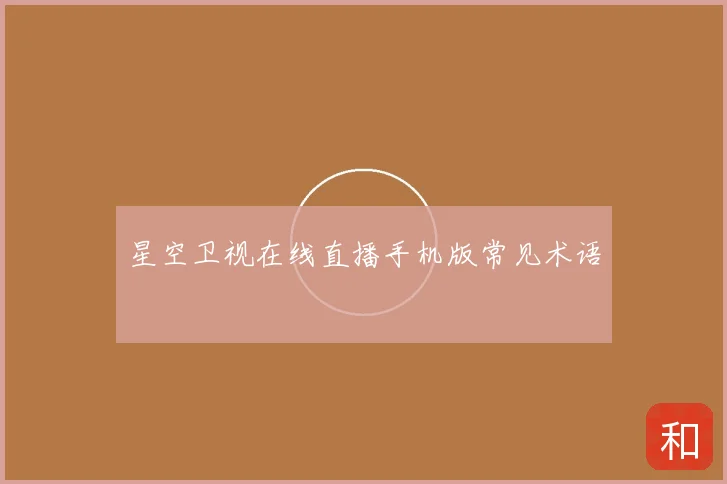 星空卫视在线直播手机版常见术语